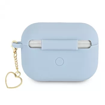 Guess GUAPLSCHSB AirPods Pro dangtelis mėlynas silikoninis su širdele Charm Heart kolekcija