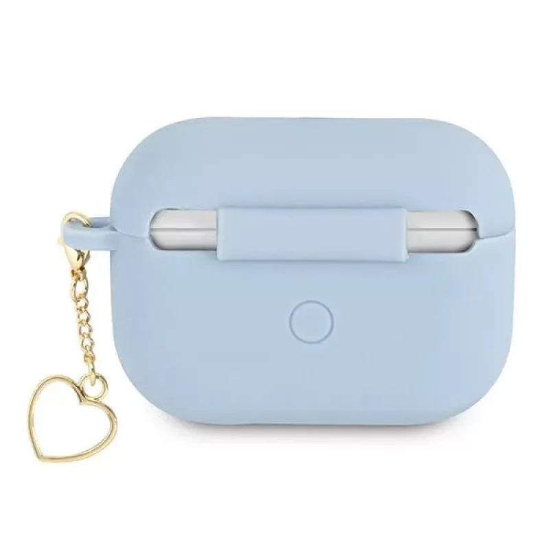 Guess GUAPLSCHSB AirPods Pro dangtelis mėlynas silikoninis su širdele Charm Heart kolekcija