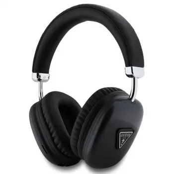 GUESS Bluetooth 5.3 ausinės per ausį su metaliniu trikampio logotipu - juodos
