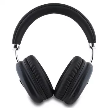 GUESS Bluetooth 5.3 ausinės per ausį su metaliniu trikampio logotipu - juodos