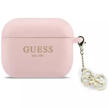 GUESS Silicone 4G Charm Case, skirtas Apple AirPods Pro (1 ir 2 kartos) - rožinė