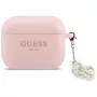 GUESS Silicone 4G Charm Case, skirtas Apple AirPods Pro (1 ir 2 kartos) - rožinė