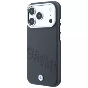 BMW Sign Inclined Deboss Letters MagSafe dėklas, skirtas iPhone 18 Pro / 17 Pro - pilkas