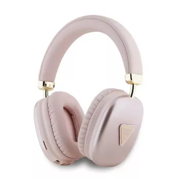 GUESS Metallic Triangle Logo On-Ear Bluetooth ausinės V5.3 rožinės