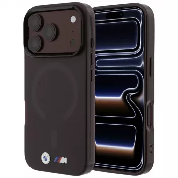 BMW M IML matinis metalo logotipo ir apdailos MagSafe dėklas, skirtas iPhone 18 Pro / 17 Pro - bordo spalvos