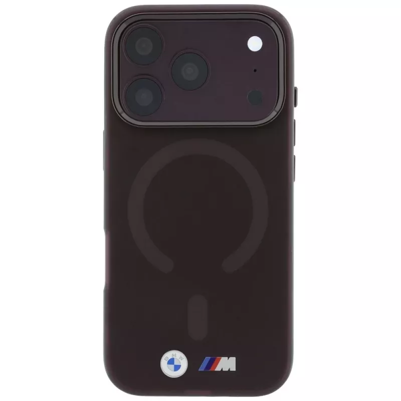 BMW M IML matinis metalo logotipo ir apdailos MagSafe dėklas, skirtas iPhone 18 Pro / 17 Pro - bordo spalvos
