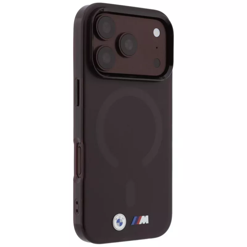 BMW M IML matinis metalo logotipo ir apdailos MagSafe dėklas, skirtas iPhone 18 Pro / 17 Pro - bordo spalvos