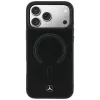 Mercedes-Benz Genuine Leather MagSafe dėklas, skirtas iPhone 18 Pro / 17 Pro, juodos spalvos