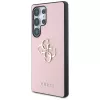 GUESS Grained Big 4G Logo Small Classic Logo dėklas, skirtas Samsung Galaxy S25 Ultra - rožinis