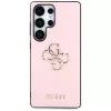 GUESS Grained Big 4G Logo Small Classic Logo dėklas, skirtas Samsung Galaxy S25 Ultra - rožinis