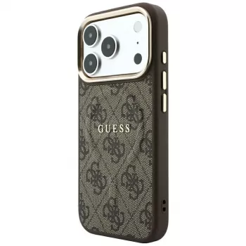 GUESS Embossed 4G Classic MagSafe dėklas, skirtas iPhone 17 Pro Max / 18 Pro Max - rudas