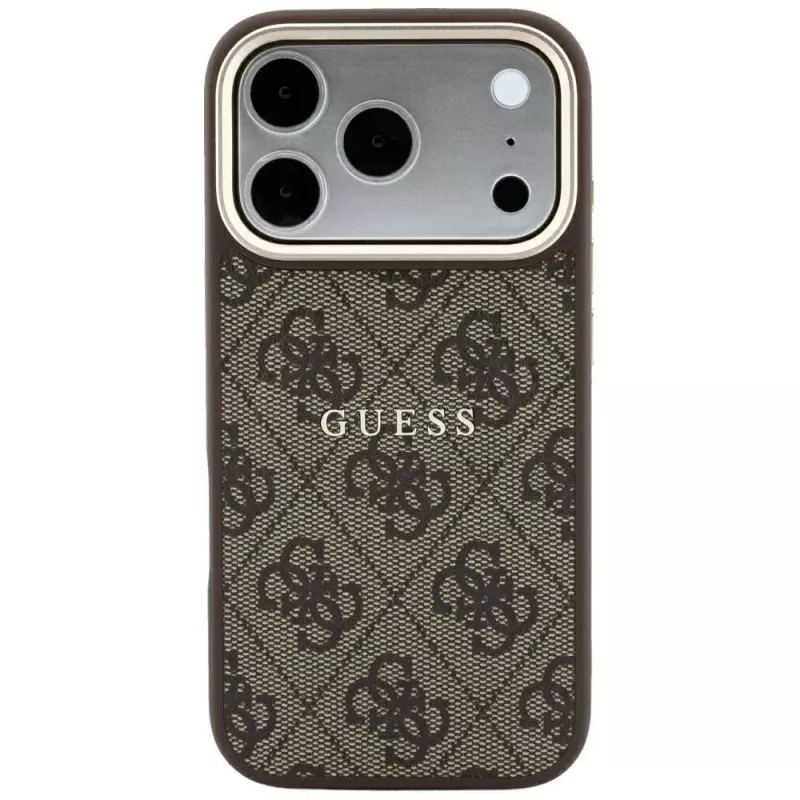 GUESS Embossed 4G Classic MagSafe dėklas, skirtas iPhone 17 Pro Max / 18 Pro Max - rudas