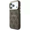 GUESS Embossed 4G Classic MagSafe dėklas, skirtas iPhone 17 Pro / 18 Pro - rudas