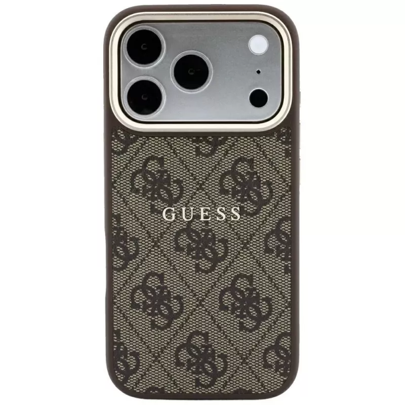 GUESS Embossed 4G Classic MagSafe dėklas, skirtas iPhone 17 Pro / 18 Pro - rudas