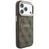 GUESS Embossed 4G Classic MagSafe dėklas, skirtas iPhone 17 Pro / 18 Pro - rudas