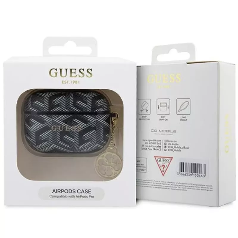 GUESS GCube Charm AirPods Pro dėklas – juodas