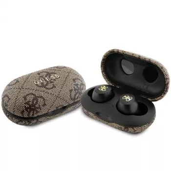 Guess GUTWSP4EGW belaidės ausinės su įkrovimo dėklu, Bluetooth 5.3, ENC, ruda 4G Metal