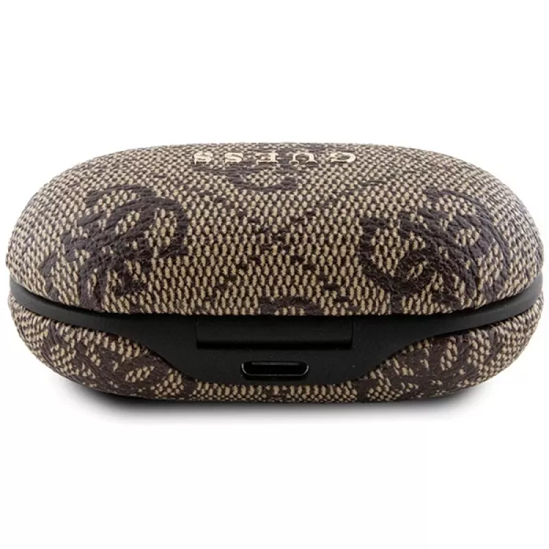 Guess GUTWSP4EGW belaidės ausinės su įkrovimo dėklu, Bluetooth 5.3, ENC, ruda 4G Metal