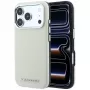Karl Lagerfeld Grūdėtos odos pailginto logotipo MagSafe dėklas, skirtas iPhone 18 Pro / 17 Pro - smėlio spalvos