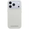 Karl Lagerfeld Grūdėtos odos pailginto logotipo MagSafe dėklas, skirtas iPhone 18 Pro / 17 Pro - smėlio spalvos