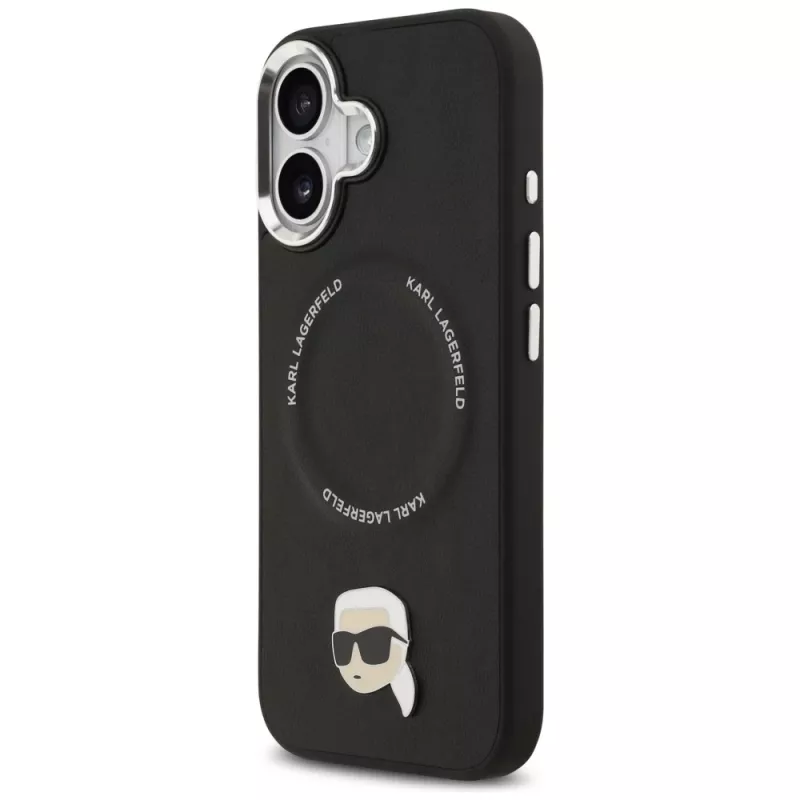 Karl Lagerfeld Karl Pin MagSafe dėklas, skirtas iPhone 17 - juodas