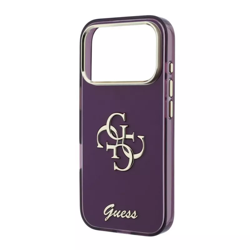 GUESS 4G Script Metal iPhone 18 Pro / 17 Pro dėklas - Burgundy