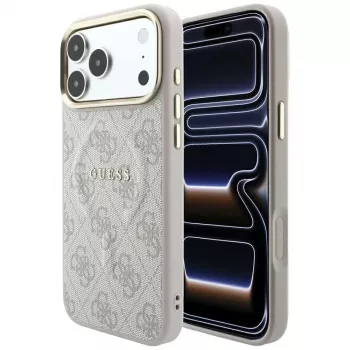GUESS Embossed 4G Classic MagSafe dėklas, skirtas iPhone 17 Pro / 18 Pro - rožinis