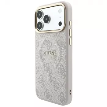 GUESS Embossed 4G Classic MagSafe dėklas, skirtas iPhone 17 Pro / 18 Pro - rožinis