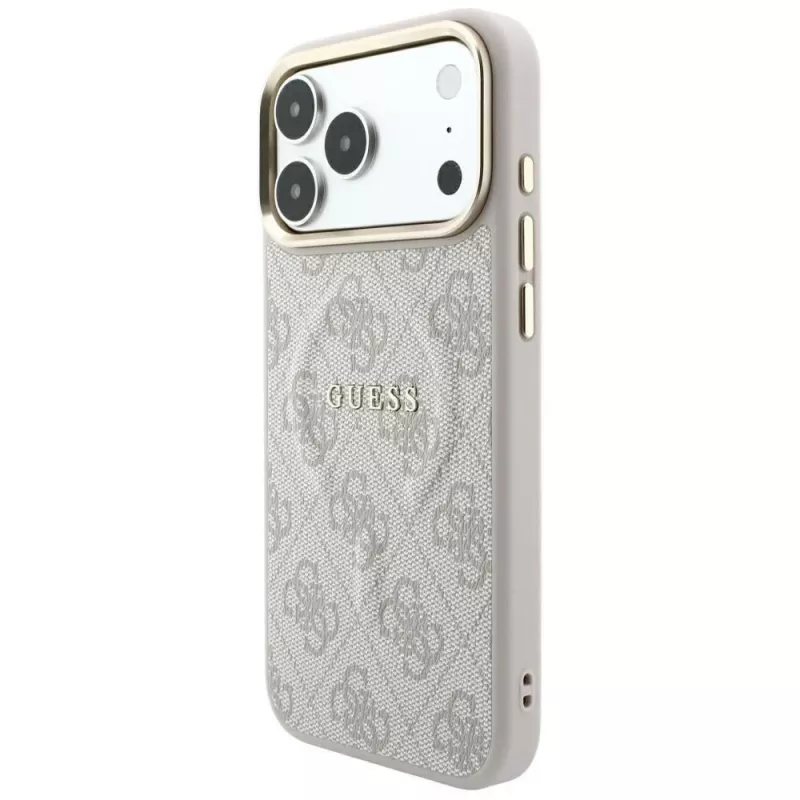 GUESS Embossed 4G Classic MagSafe dėklas, skirtas iPhone 17 Pro / 18 Pro - rožinis