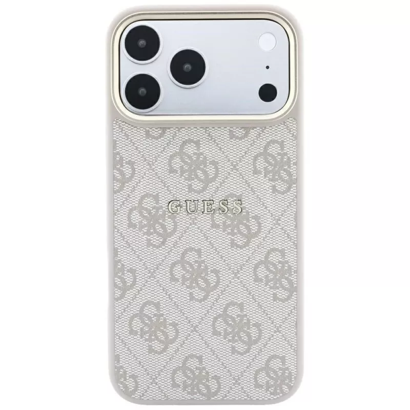 GUESS Embossed 4G Classic MagSafe dėklas, skirtas iPhone 17 Pro / 18 Pro - rožinis