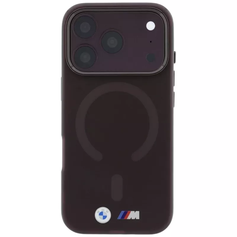 BMW M IML Frosted Metal Logo & Trims MagSafe dėklas, skirtas iPhone 18 Pro Max / 17 Pro Max – bordo spalvos