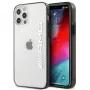AMG AMHCP12LAESLBK iPhone 12 Pro Max permatomas kietas dėklas su metalo efekto juodu rėmeliu