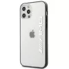 AMG AMHCP12LAESLBK iPhone 12 Pro Max permatomas kietas dėklas su metalo efekto juodu rėmeliu