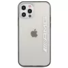 AMG AMHCP12LAESLBK iPhone 12 Pro Max permatomas kietas dėklas su metalo efekto juodu rėmeliu