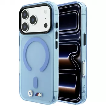 BMW M IML Matinis dėklas su metaliniu logotipu ir MagSafe, skirtas iPhone 18 Pro Max / 17 Pro Max - Mėlynas