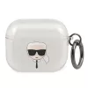 Karl Lagerfeld KLA3UKHGS AirPods 3 dėklas sidabrinis su blizgučiais Karl's Head