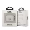 Karl Lagerfeld KLA3UKHGS AirPods 3 dėklas sidabrinis su blizgučiais Karl's Head