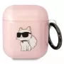 Karl Lagerfeld Ikonik Choupette AirPods 1/2 dėklas rožinis