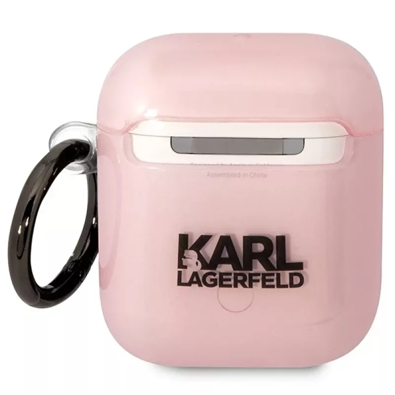 Karl Lagerfeld Ikonik Choupette AirPods 1/2 dėklas rožinis