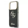 GUESS IML 4G Script Metal dėklas, skirtas iPhone 18 Pro / 17 Pro – juodas