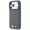 BMW M Carbon Metal Logo MagSafe dėklas, skirtas iPhone 18 Pro Max / 17 Pro Max - pilkas