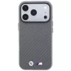 BMW M Carbon Metal Logo MagSafe dėklas, skirtas iPhone 18 Pro Max / 17 Pro Max - pilkas