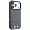BMW M Carbon Metal Logo MagSafe dėklas, skirtas iPhone 18 Pro Max / 17 Pro Max - pilkas