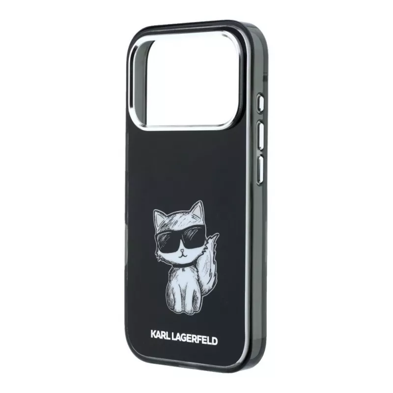 Karl Lagerfeld IML Choupette Body Sketch Print MagSafe dėklas, skirtas iPhone 18 Pro / 17 Pro - juodas