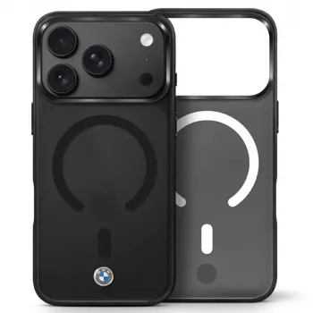 BMW Sign Frosted IML ir metalinis logotipas MagSafe dėklas, skirtas iPhone 18 Pro Max / 17 Pro Max - juodas