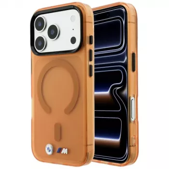 BMW M IML Frosted Metal Logo & Trims MagSafe dėklas, skirtas iPhone 18 Pro / 17 Pro - oranžinis