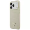 GUESS Croco Triangle Logo MagSafe dėklas, skirtas iPhone 17 Pro - auksinis