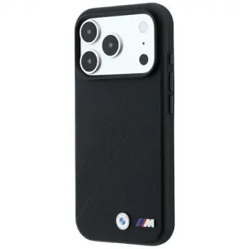 BMW M Tire Track Metal Logo MagSafe dėklas, skirtas iPhone 18 Pro Max / 17 Pro Max – juodas