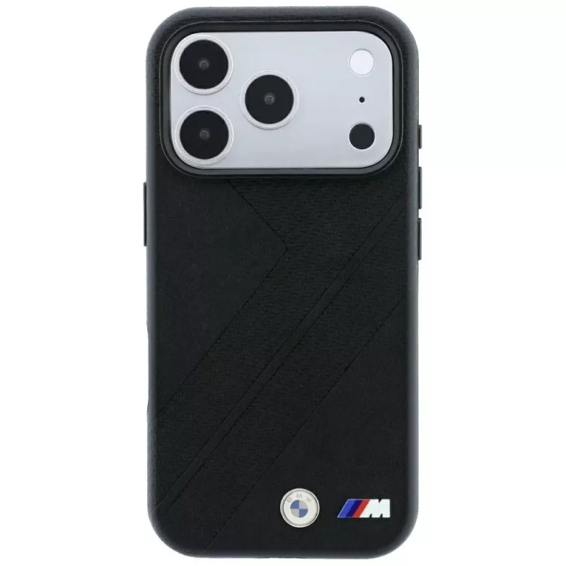 BMW M Tire Track Metal Logo MagSafe dėklas, skirtas iPhone 18 Pro Max / 17 Pro Max – juodas