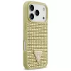 GUESS Rhinestone Triangle Logo dėklas, skirtas iPhone 17 Pro – auksinis